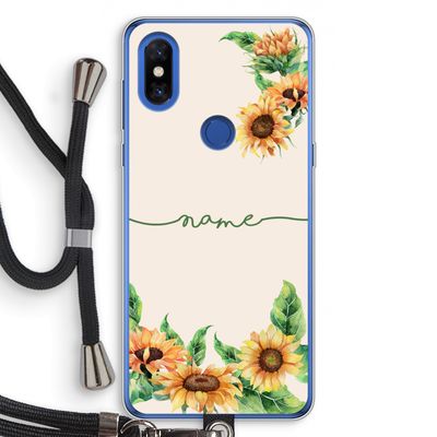 Zonnebloemen: Xiaomi Mi Mix 3 Transparant Hoesje met koord