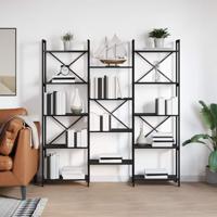 Boekenkast Zwart eiken 156 x 25 x 167.5 cm Bewerkt hout