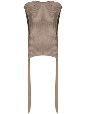 Goen.J gilet texturé à détail noué - Marron