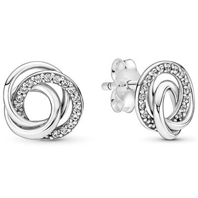 Pandora 291076C01 Oorknoppen Family Always Encircled zilver-zirconia wit