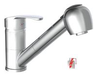 Ngk Schutte diziani ééngreepsmeraan keuken met uittrekbare sproeier | lage druk | chroom 35679