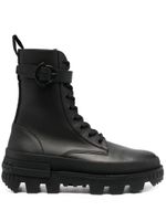 Moncler bottes lacées en cuir de veau - Noir