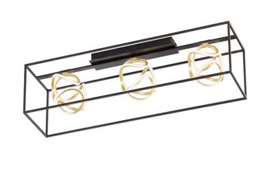 Fischer & Honsel Design plafondlampGesa zwart met goud - 20556