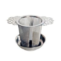 Theefilter RVS - Theezeef losse thee voor kop of hele pot met houder en lekbakje
