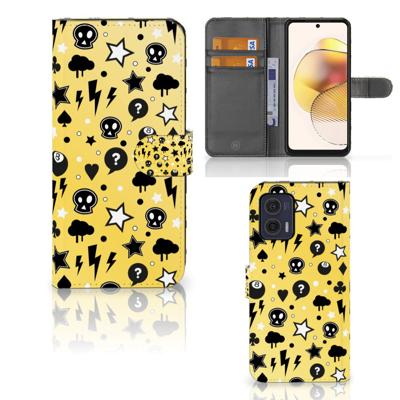 Telefoonhoesje met Naam Motorola Moto G73 Punk Geel Telefoonhoesje met Naam Motorola Moto G73 Punk Geel