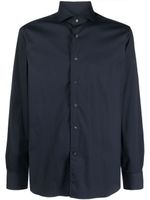 Corneliani chemise à col à découpes - Bleu