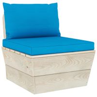 VidaXL Palletkussens 2 st stof lichtblauw