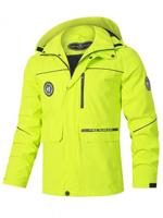 Bon&Bon Men's Windproof Hooded Outdoor Jacket - Black Hiking Trench Coat Green / M