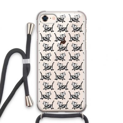 Zwarte poes: iPhone 8 Transparant Hoesje met koord