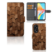 Book Style Case voor OPPO Reno8 T 5G Wooden Cubes