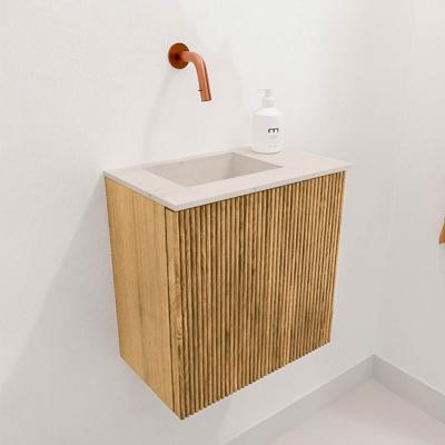 Toiletmeubel Mondiaz Joya Dlux | 40 cm | Meubelkleur Oak | Faye wastafel Meli Wasbak Links | Zonder kraangat(en)