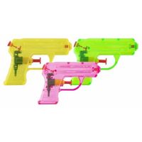 Grafix Waterpistooltje/waterpistool - 3x - klein model - 11 cm - geel/groen/roze