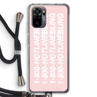 Hotline bling pink: Xiaomi Redmi Note 10 Pro Transparant Hoesje met koord