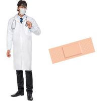 Dokter kostuum heren M (48/50) met gratis pleister sticker - thumbnail