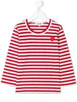 Comme Des Garçons Play Kids top rayé - Rouge - thumbnail