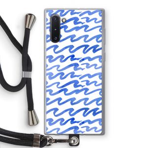 Blauwe golven: Samsung Galaxy Note 10 Transparant Hoesje met koord