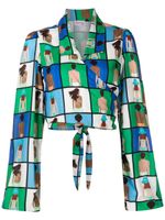 Amir Slama blouse cache-cœur à imprimé graphique - Multicolore - thumbnail