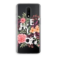 Hello in flowers: OnePlus 7 Transparant Hoesje