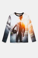 Katoenen T-shirt met fotoprint - BLACK - 5/6 - thumbnail