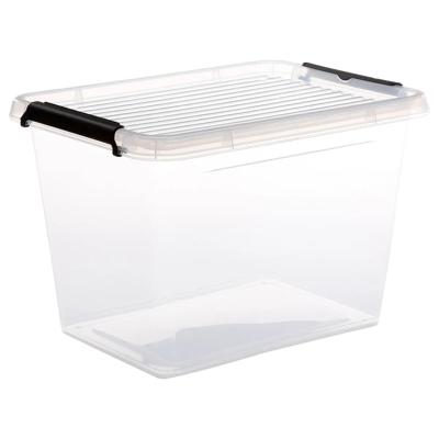 5Five opberg kist met deksel - Clip Box - 19 liter - 39 x 29 x 27 cm - kunststof - transparant