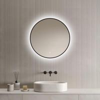 Loxa - Ronde Badkamerspiegel Ilona met Led 60cm - Zwarte omlijsting - Dimbaar - Condensvrij vlak- Duurzame kwaliteit - Eenvoudige installatie