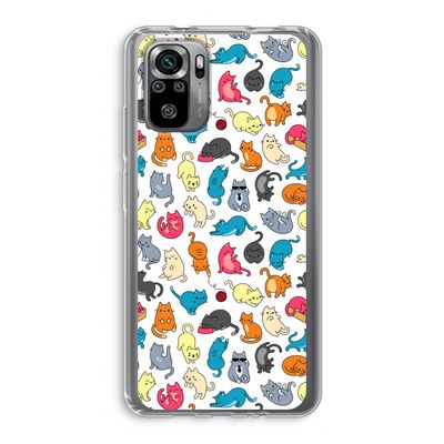 Kleurrijke katten: Xiaomi Redmi Note 10S Transparant Hoesje