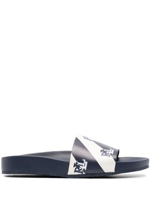 Lauren Ralph Lauren claquettes Audrina à logo imprimé - Bleu