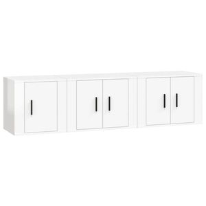 The Living Store Televisiekastenset - Klassiek - 2x 57x34.5x40 cm + 1x 40x34.5x40 cm - Hoogglans wit