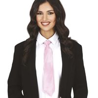 Carnaval verkleed stropdas - roze - polyester - volwassenen/unisex   -