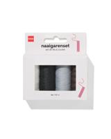 HEMA Naaigarenset 100m zwart wit bruin grijs - 4 stuks (zwart)