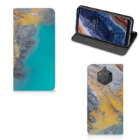 Nokia 9 PureView Standcase Marble Blue Gold - thumbnail