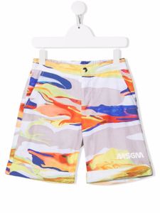 MSGM Kids bermuda à imprimé graphique - Orange