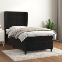 Boxspring met matras fluweel zwart 90x200 cm
