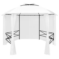 VidaXL Tuinpaviljoen met gordijnen 180 g/m² 360x312x265 cm wit