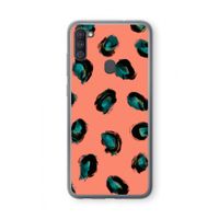 Pink Cheetah: Samsung Galaxy A11 Transparant Hoesje