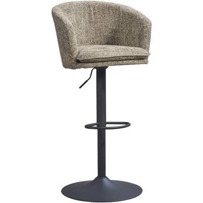 Leen Bakker - Barkruk Willow - Stof/Staal - Taupe - 56.5x56x93 Cm