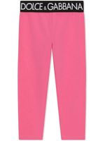 Dolce & Gabbana Kids legging à taille logo Interlock - Rose