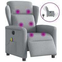 Massagestoel elektrisch verstelbaar stof lichtgrijs