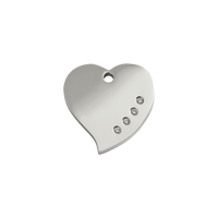 Heart Swarovski hondenpenning small/klein 1,4 cm x 2,1 cm - RedDingo