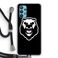 Angry Bear (black): Samsung Galaxy A32 4G Transparant Hoesje met koord