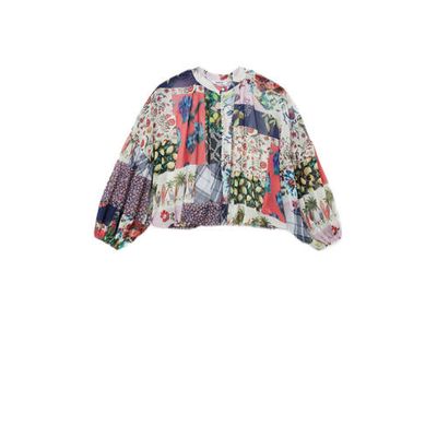 Desigual blouse met patchwork print multicolor Desigual blouse met patchwork print multicolor