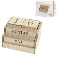 Tafelkalender hout 10,5 cm | 6 stuks