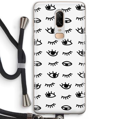 Eye pattern #2: OnePlus 6 Transparant Hoesje met koord