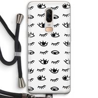 Eye pattern #2: OnePlus 6 Transparant Hoesje met koord