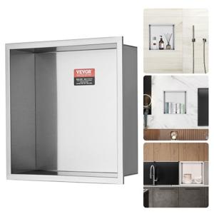 VEVOR wandnis 10x33,02x33,02cm douchenis RVS nis enkellaags 100% waterdichte nismontage 0-40°C bedrijfstemperatuur 92° binnenhoekuitvoering Geschikt voor badkamer, slaapkamer, studeerkamer