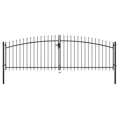 Hekpoort dubbele deur met speren bovenkant 400x150 cm