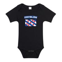 Fryslan romper met vlag Friesland zwart voor babys - thumbnail