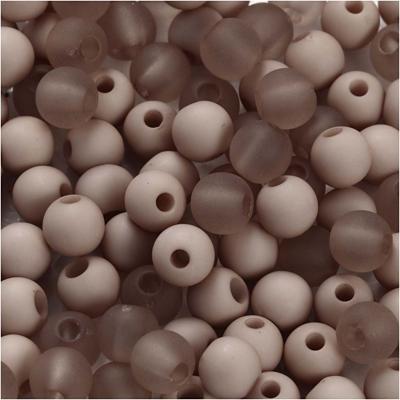 Creativ Company Plastic kralen, d 6 mm, gatgrootte 2 mm, ca. 150 stuk, lichtgrijs, 40 gr/ 1 doos