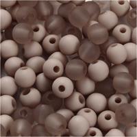 Creativ Company Plastic kralen, d 6 mm, gatgrootte 2 mm, ca. 150 stuk, lichtgrijs, 40 gr/ 1 doos