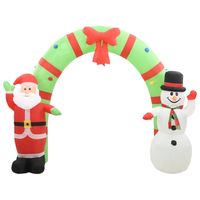 vidaXL Kerstboog kerstman en sneeuwpop opblaasbaar LED 223 cm - thumbnail